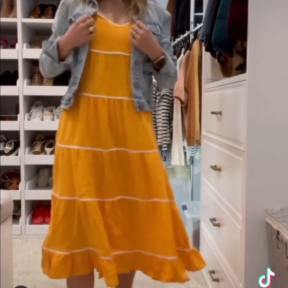 Like new Scoop yellow and white ric-rac trim sundress.